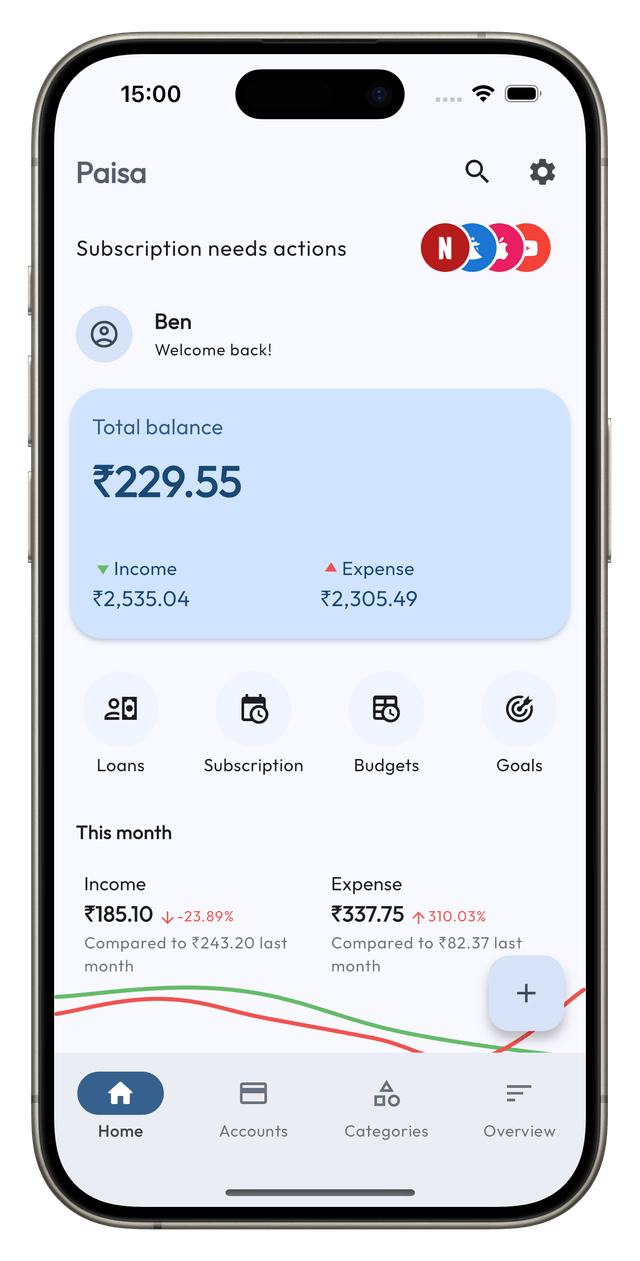Paisa - Expense Tracker screenshot 1